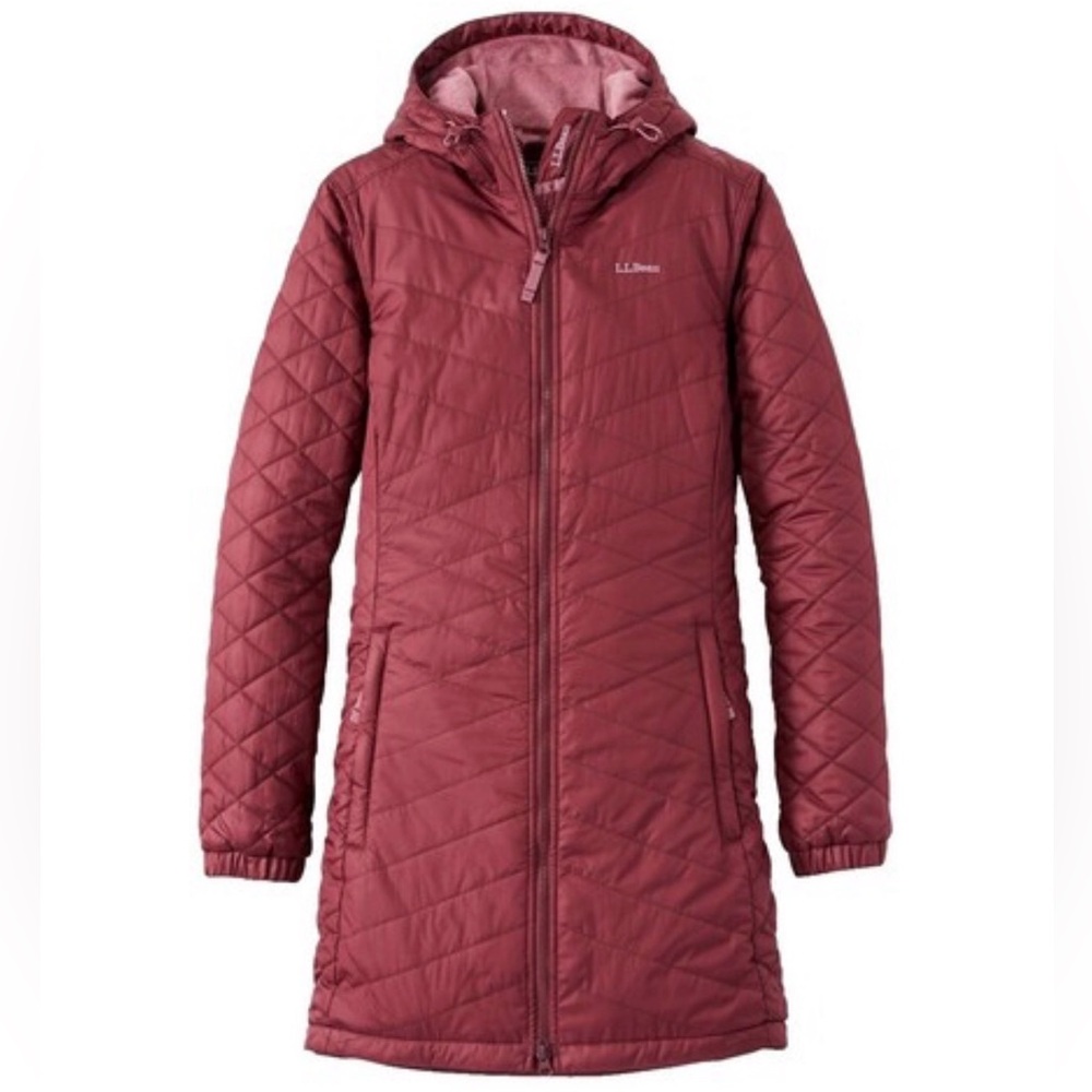 L.L. Bean Women's Burgundy Quilted Puffer Coat